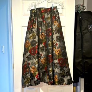 NWT ASOS a-line skirt. Metallic fabric with beautiful floral pattern.